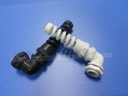 PG & Metric Thread Elbow Plastic Cable Glands, IP68 Right Angle Nylon Cable Glands with Spiral Flexible Protector