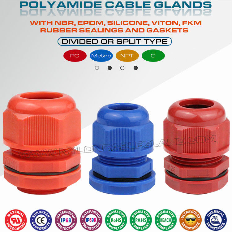 IP68 Waterproof Polyamide Nylon Metric Thread MG Cable Gland (Divided Type) for Control Boxes