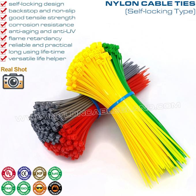 Colliers de serrage plastiques de 4 pouces, sangles de câble nylon 66 (100mm x2,5) avec résistance à traction de 18lbs pour fils ou câbles