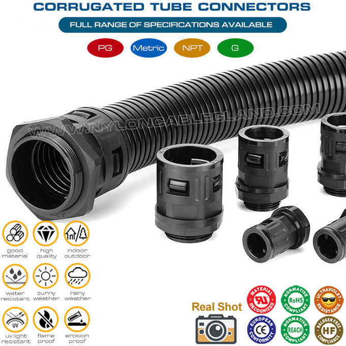 Connecteurs de conduits métriques M12-M63, raccords de conduits droits, presse-étoupes nylon pour tuyaux flexibles AD10-AD54.5