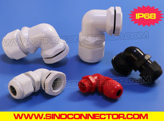 90° Elbow Hermetic Cable Glands, IP68 Waterproof Right Angled Electrical Cable Connector Glands with PG & Metric Threads