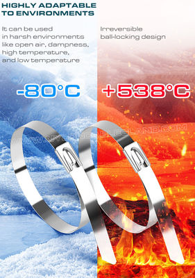 Premium Quality 316L/316/304 Stainless Steel Cable Ties 300~1000mm Length x 10mm Width (480 lbs) for Outdoor