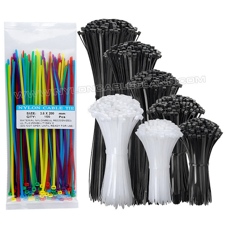 Cable Ties 200mmx3.6 Plastic Wire Cable Tie Strap, Ø3~50mm Adjustable Nylon PA66 Zip Tie Wrap (40lbs/18kgs) for Outdoor