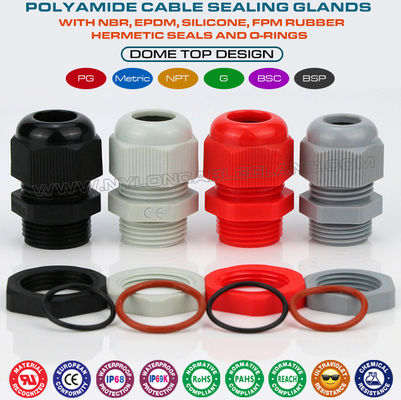 Presse-étoupe polyamide PG13.5, presse-étoupe isolé IP68 à filetage PG 20.4 mm pour gamme de câbles de 6 à 12 mm