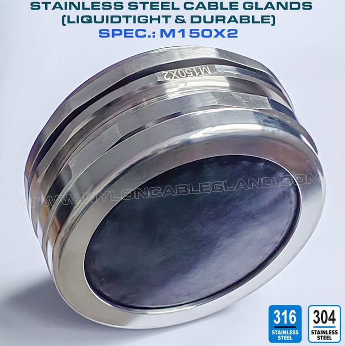 Presse-étoupe M150x2 acier inoxydable 304/316 connecteur étanche pour câbles de 110 à 125 mm
